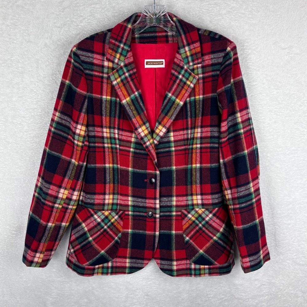 Brooks Brothers Women's Red Plaid Blazer